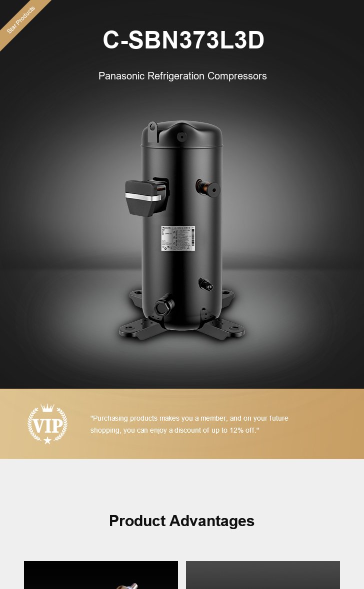 Panasonic Compressor C-SBN373L3D, technical parameters pdf, structure diagram